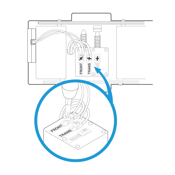 Illustration showing how to connect the Pro Power Kit V2 or V3 to the in-home chime.