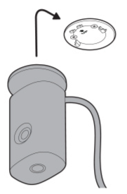 Illustration showing to secure the camera with the mounting bracket on the mounting plate.