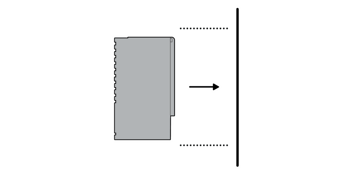 Chime Kit Mini with an arrow pointing to a flat mounting surface.