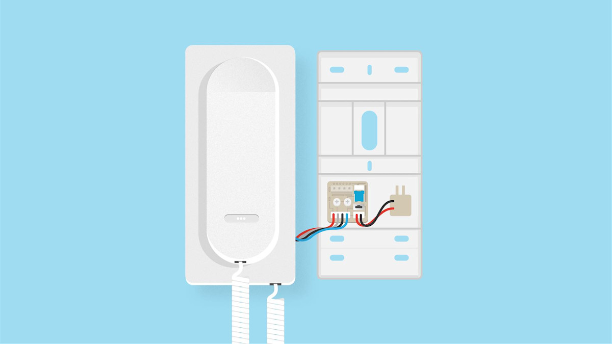 Illustration of Ring Intercom inside handset cover.